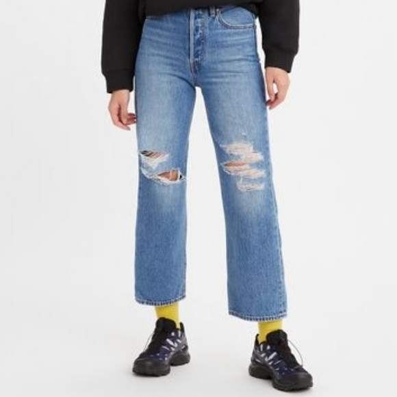 NWT Levi's Ribcage Straight Ankle Jeans, Distressed, After Love, Size 29x27 - Picture 11 of 15